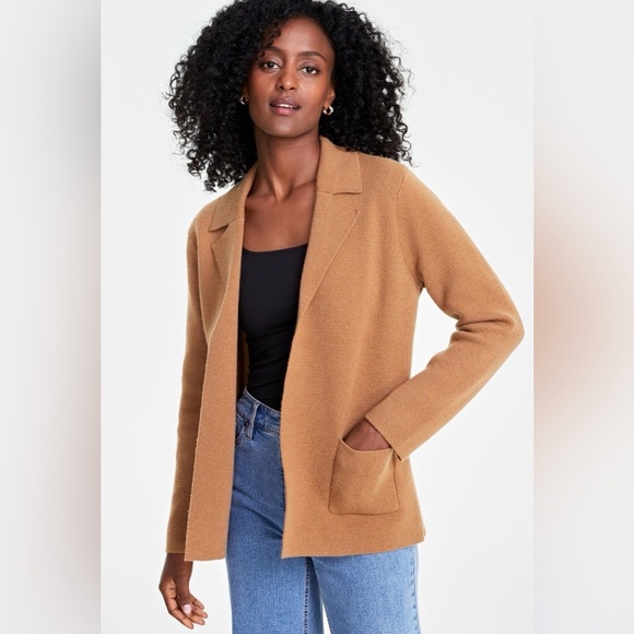 ON 34th Sweaters - On 34th Open Front Sweater Blazer Cardigan Camel Color - S